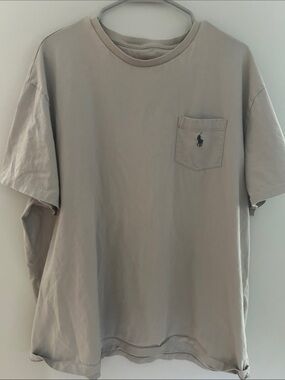 Ralph Lauren Short Sleeve Pocket Tee in Taupe Gray